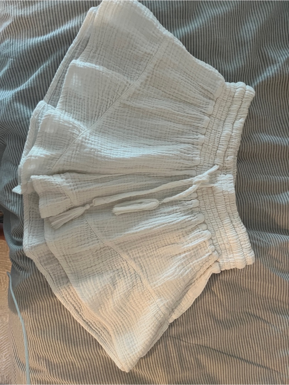 Lightweight Ron Jon Surf Shop White Gauze Shorts with Drawstring Waist